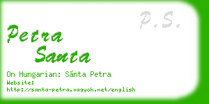 petra santa business card